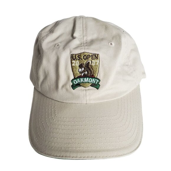 USGA Member Cap US Open Baseball Hat 2007 Oakmont Golf Athletic Khaki - Picture 1 of 7